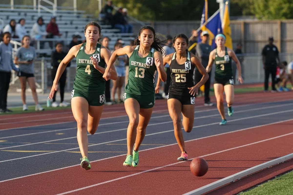 Varsity Girls Track & Field vs Heritage Academy at Peregrine Field.