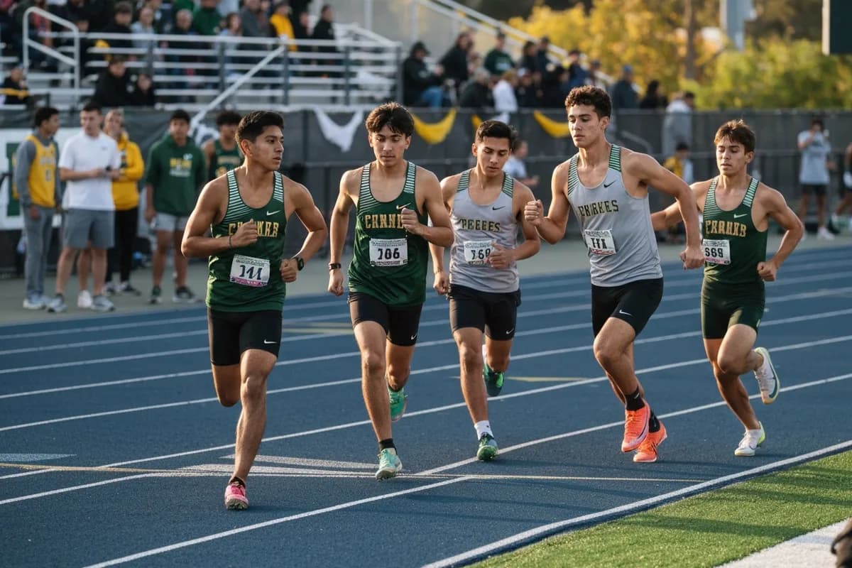Varsity Boys Track & Field vs Heritage Academy at Peregrine Field.