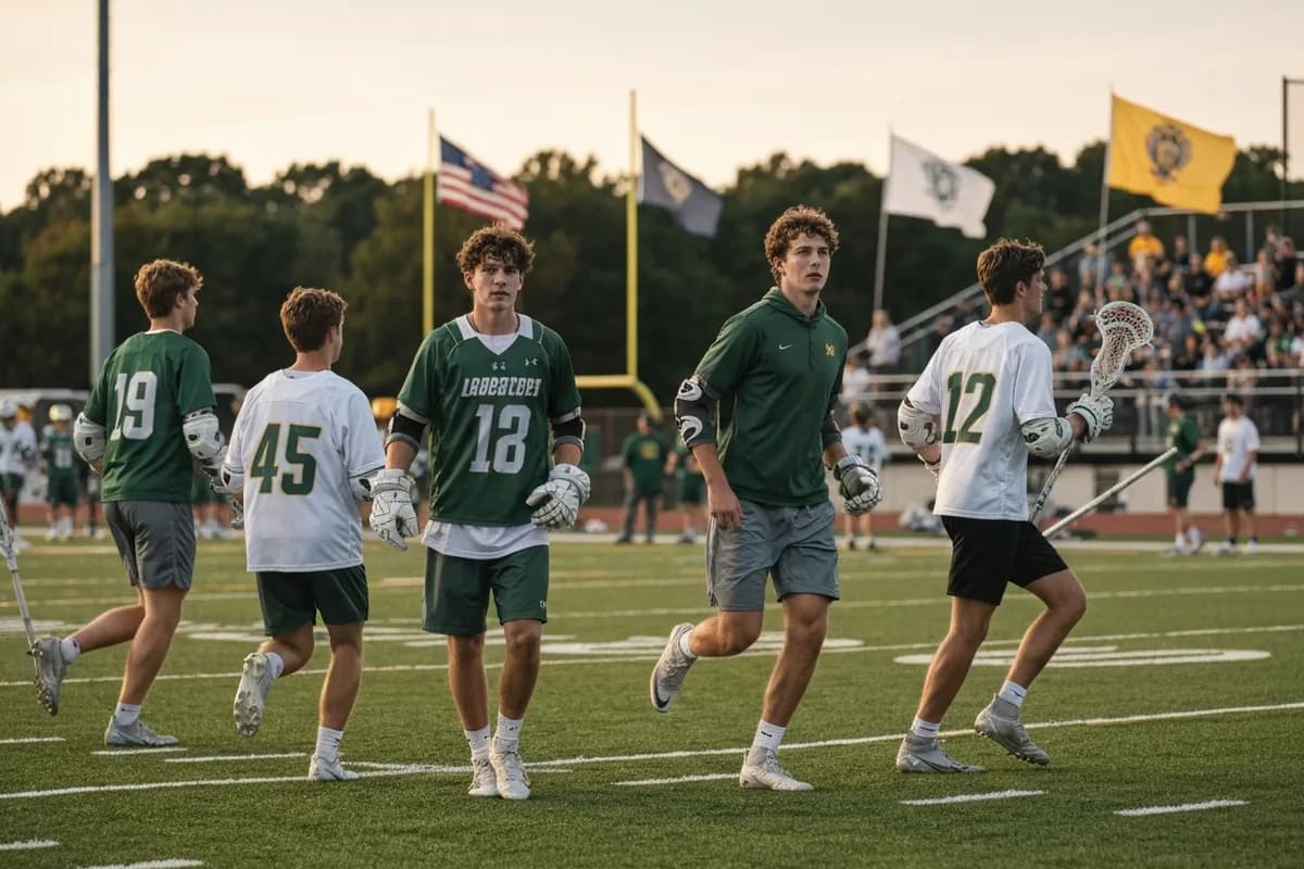 Varsity Boys Lacrosse vs River Oaks Academy at Peregrine Field.