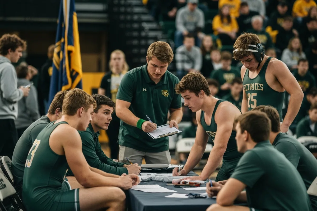 Varsity Boys Wrestling vs Mesa Verde High School at Peregrine Field.