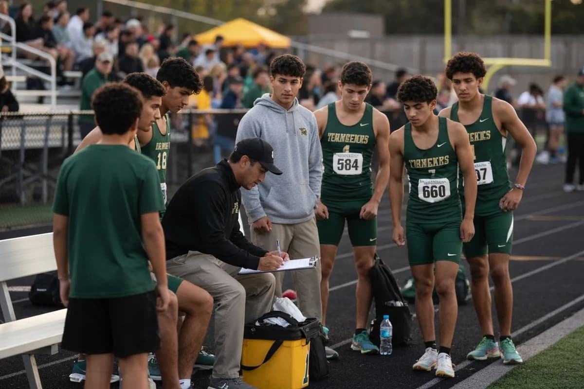 Varsity Boys Track & Field vs Lake Travis High School at Peregrine Field.