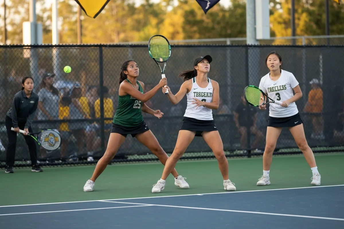 Varsity Girls Tennis vs River Oaks Academy at Peregrine Field.