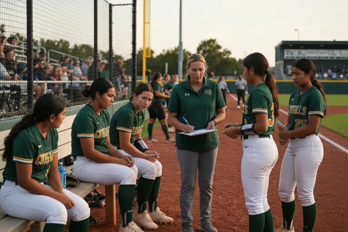 Varsity Girls Softball vs River Oaks Academy at Peregrine Field.